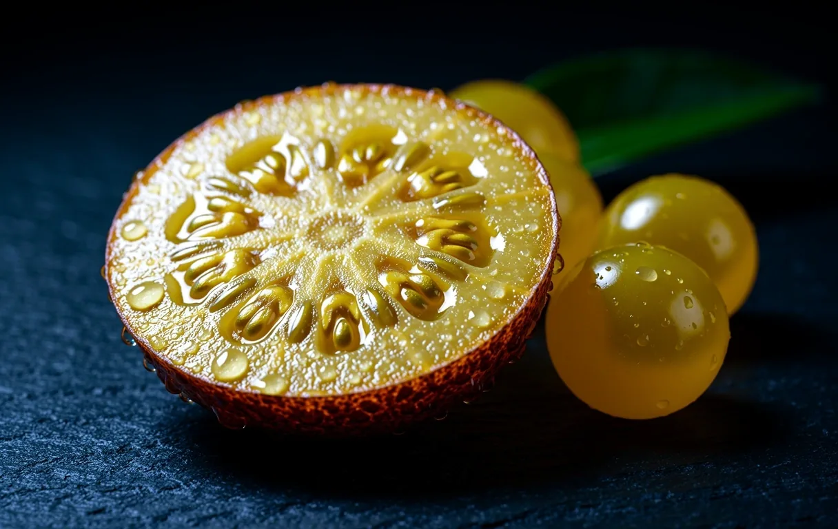 Fruta andina en detalle macro